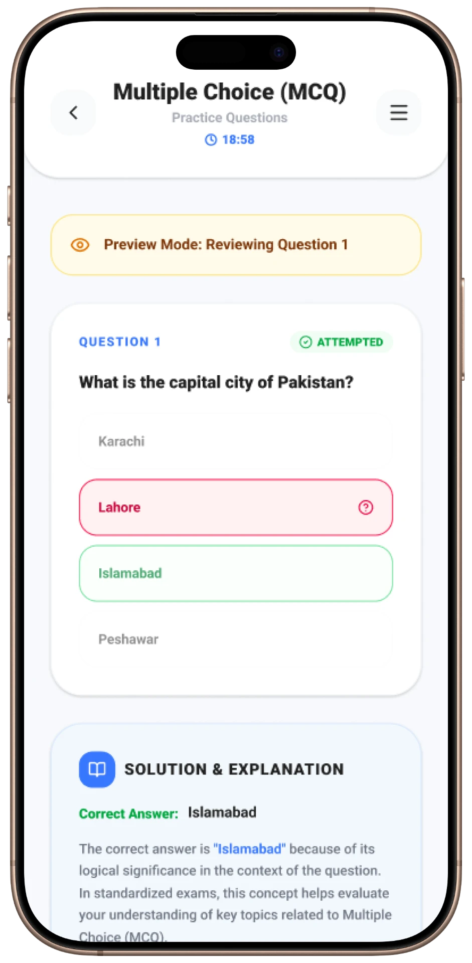 Step Schools mobile — Incorrect Solution