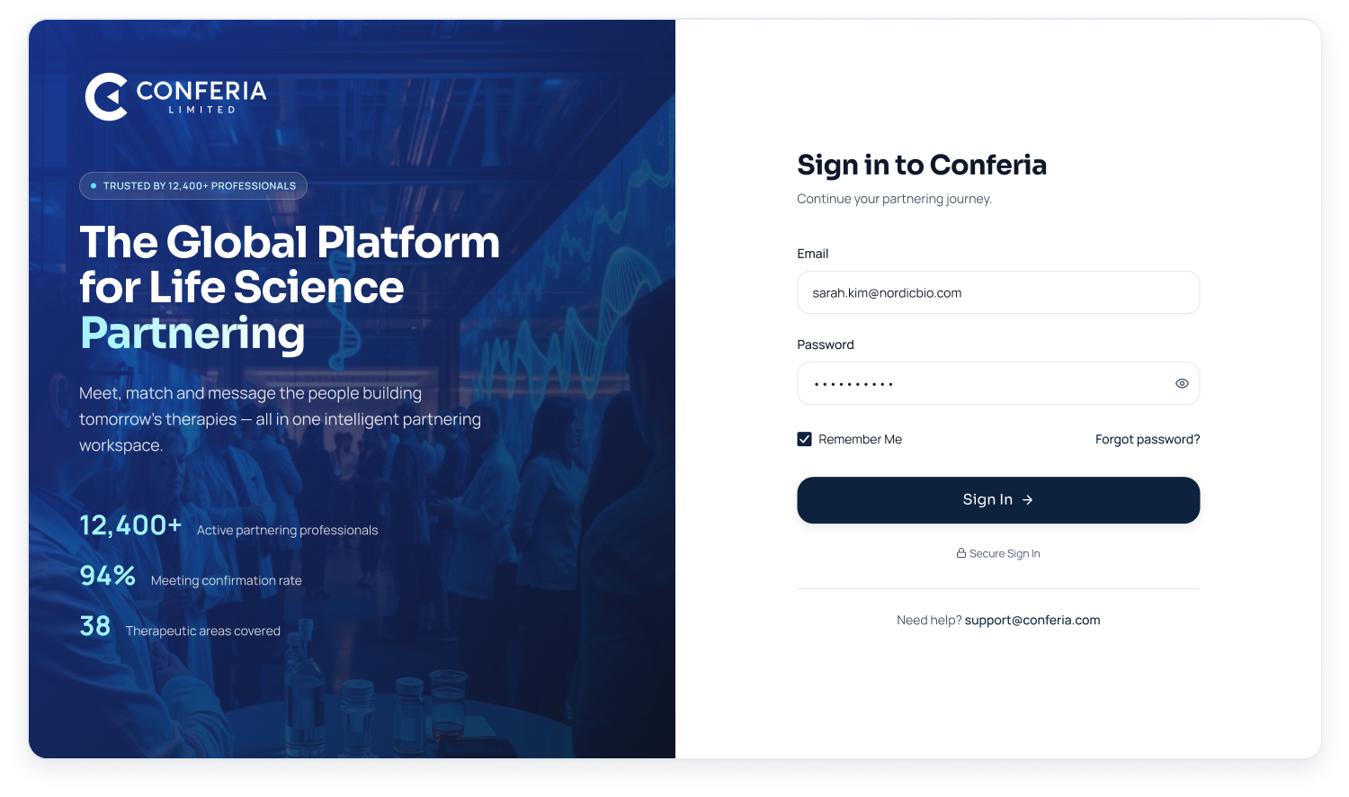 Conferia — Sign In