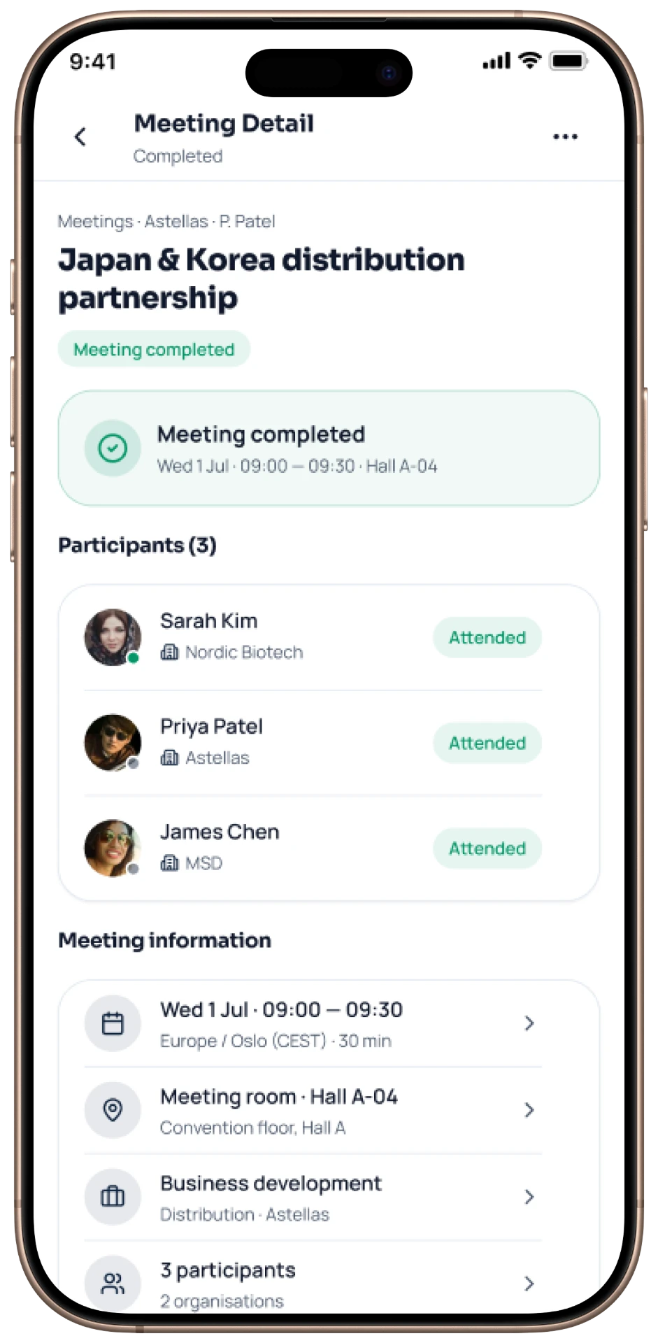 Conferia mobile — Meeting Detail