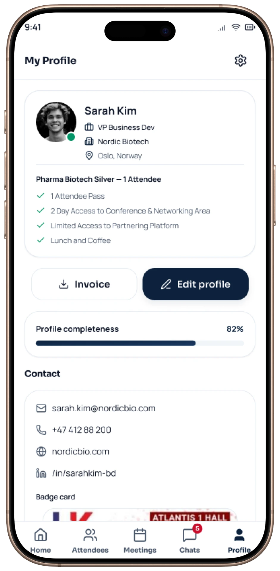 Conferia mobile — Profile