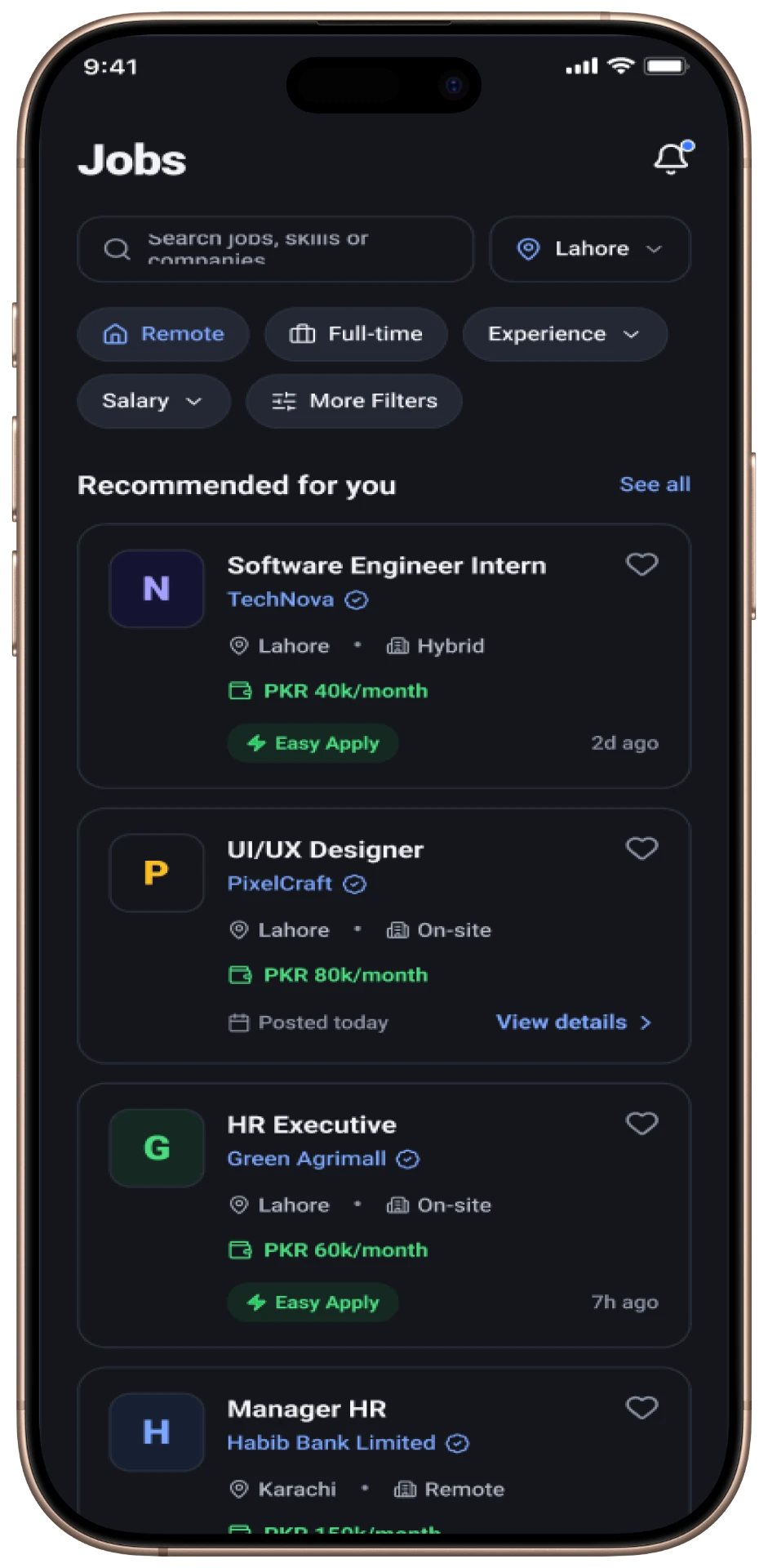 Step Schools mobile — Dark Mode — Jobs