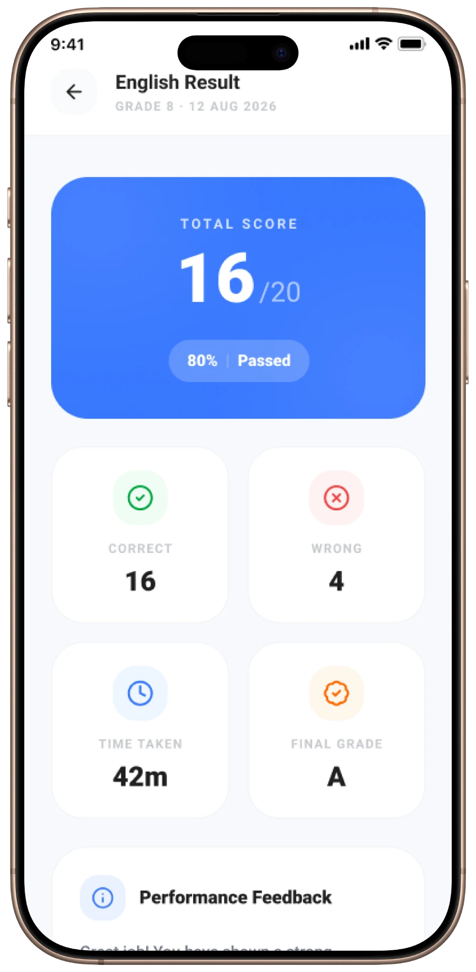 Step Schools mobile — English Result