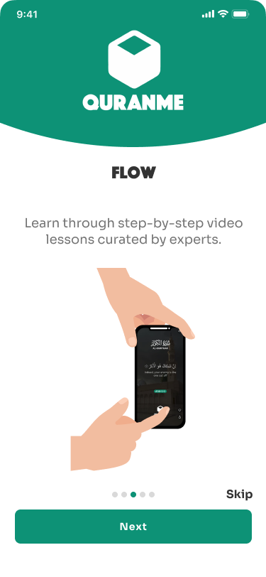 QuranMe mobile — Onboarding — Flow