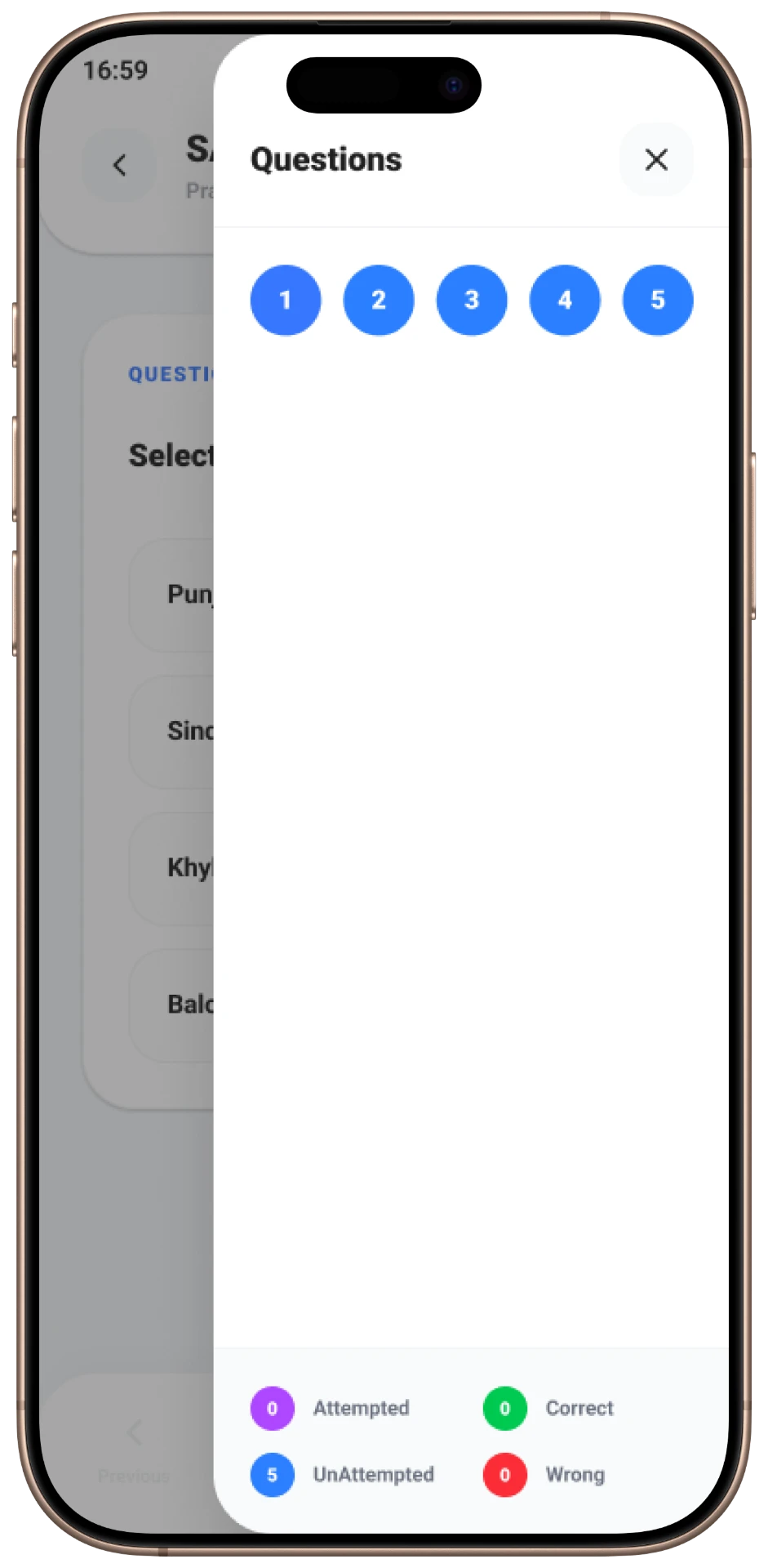 Step Schools mobile — Questions Overview
