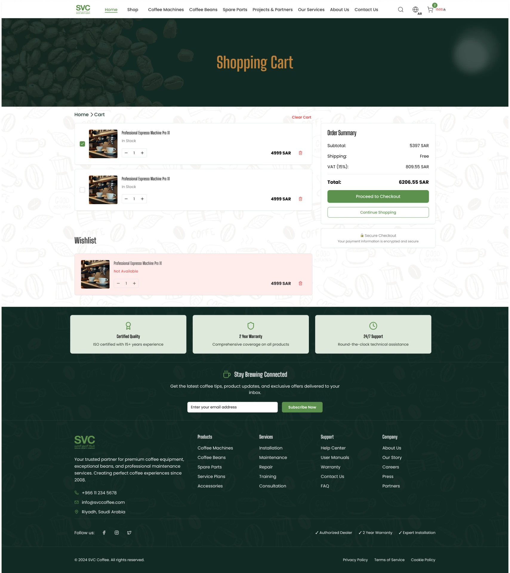 SVC — Special Variety Company — Cart & Wishlist