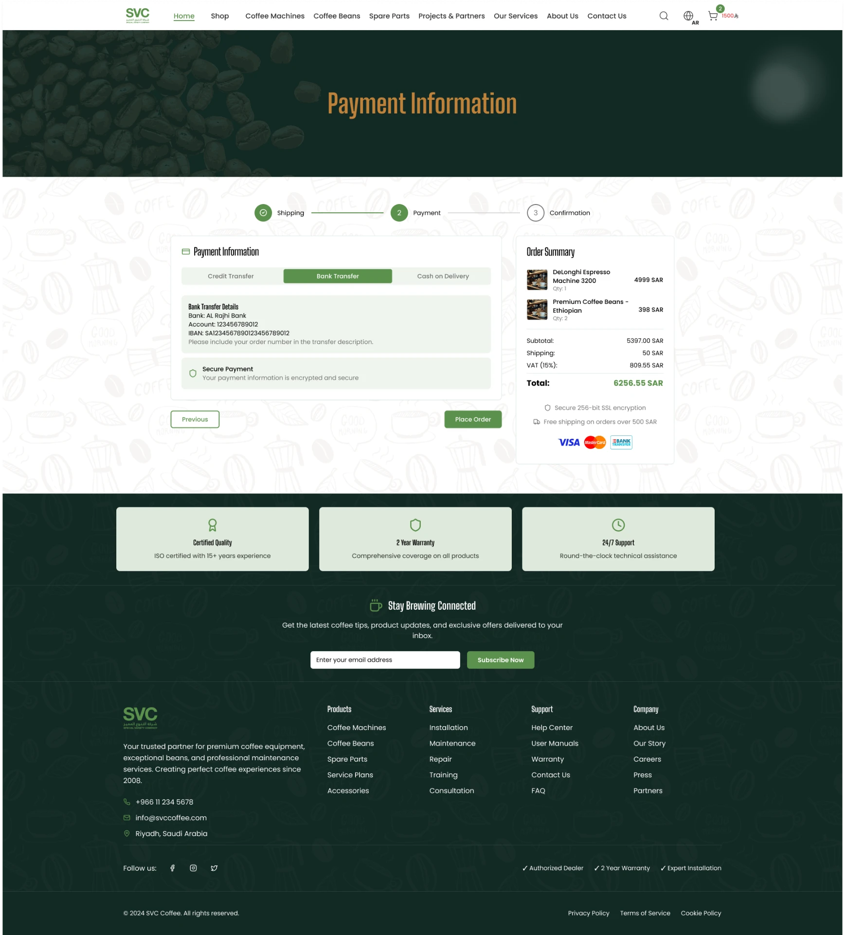 SVC — Special Variety Company — Checkout — Bank Transfer