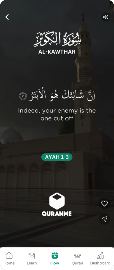 QuranMe mobile — Flow Reels