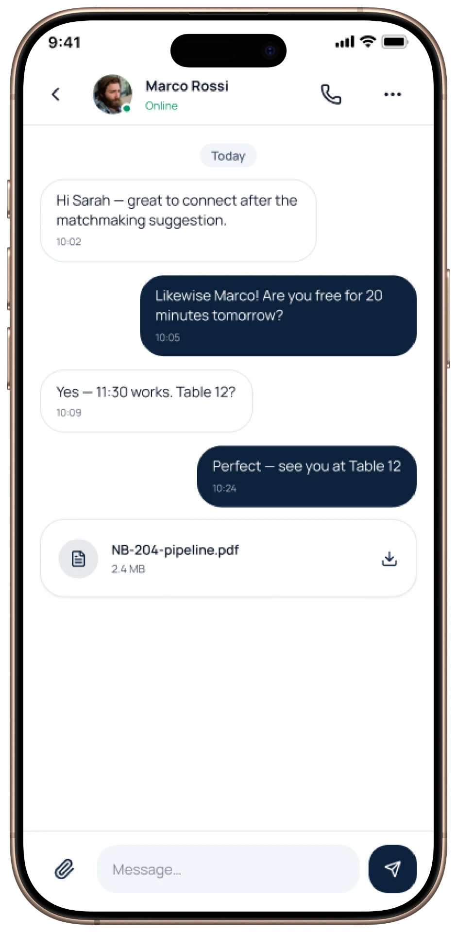Conferia mobile — Chat