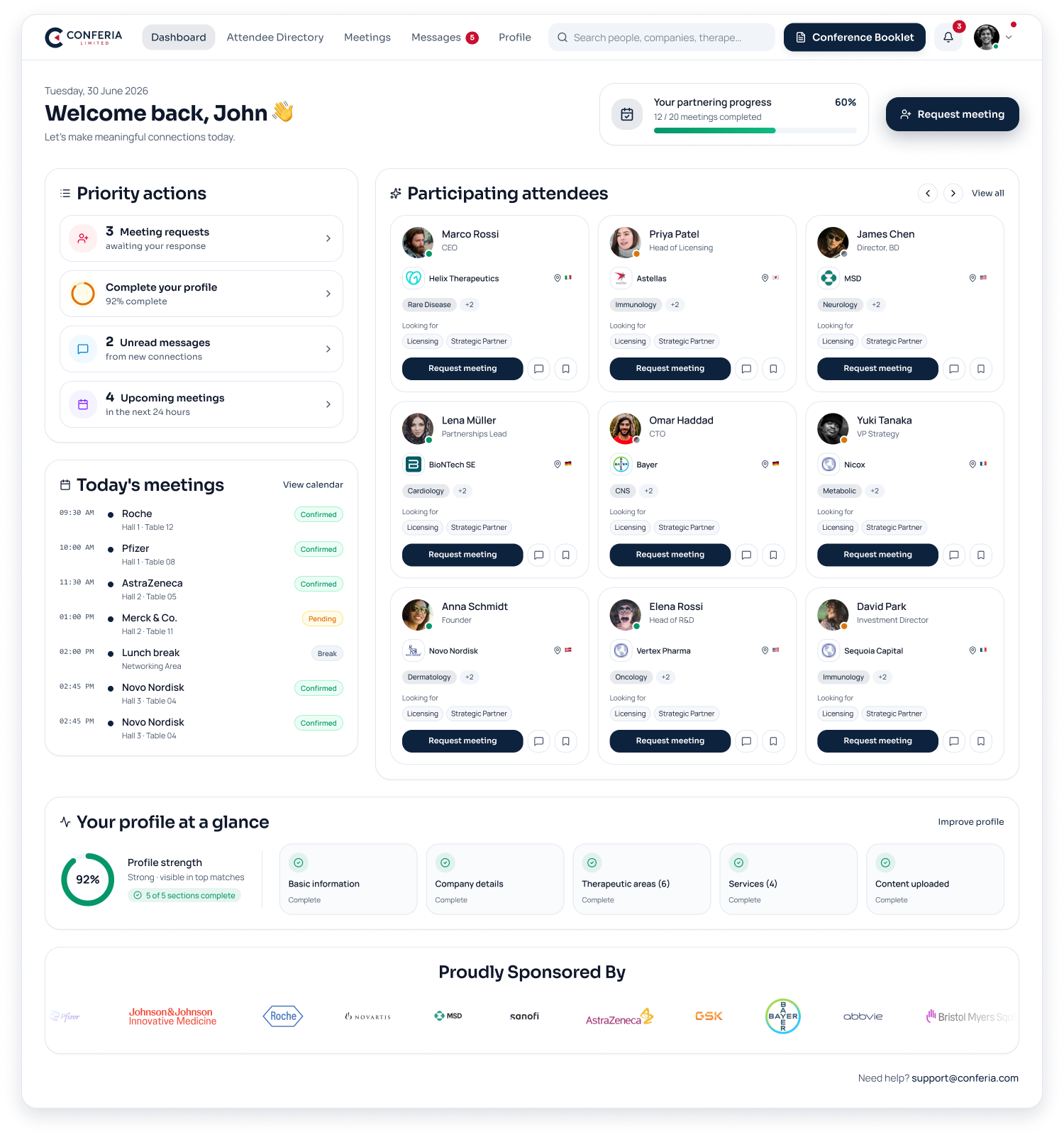 Conferia — Partnering Dashboard