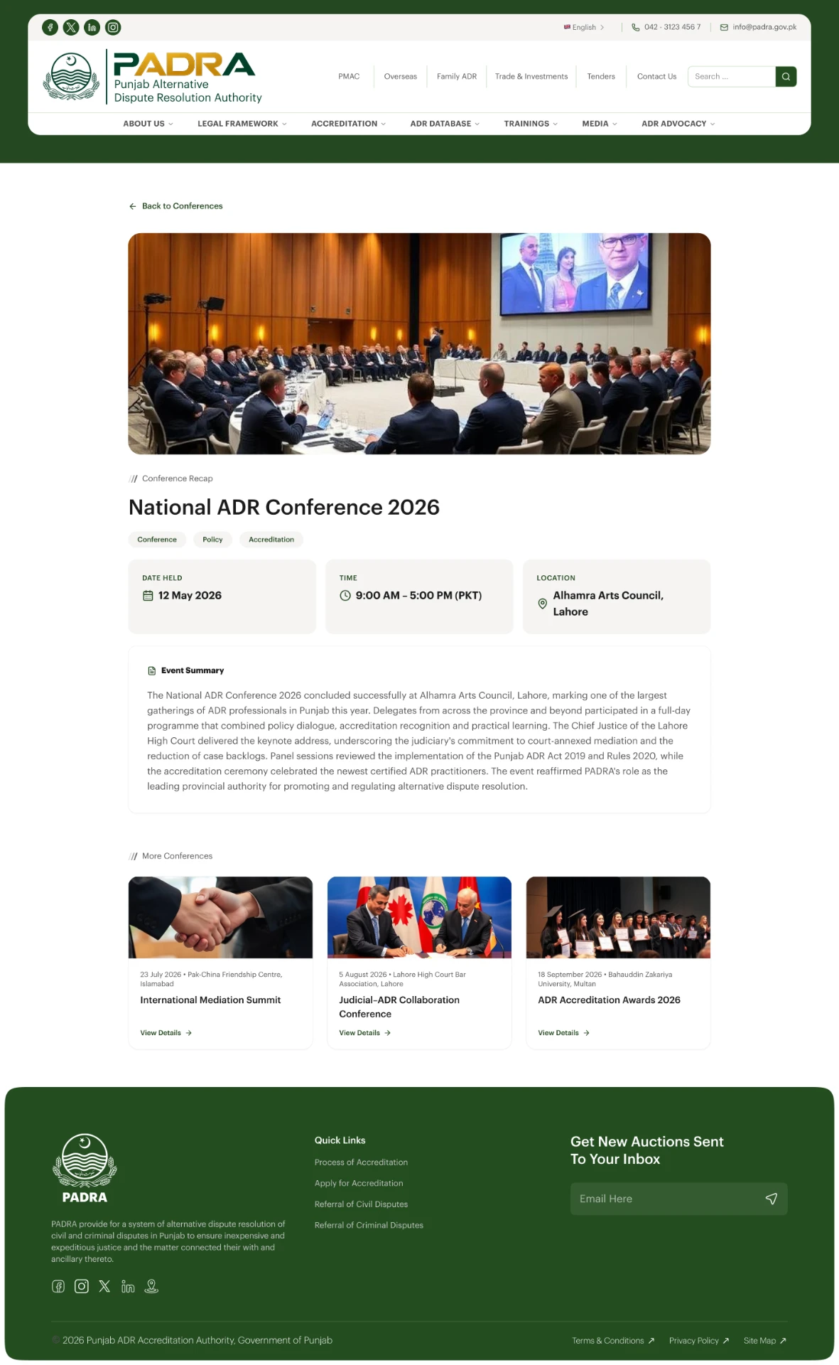 PADRA — Conference Detail
