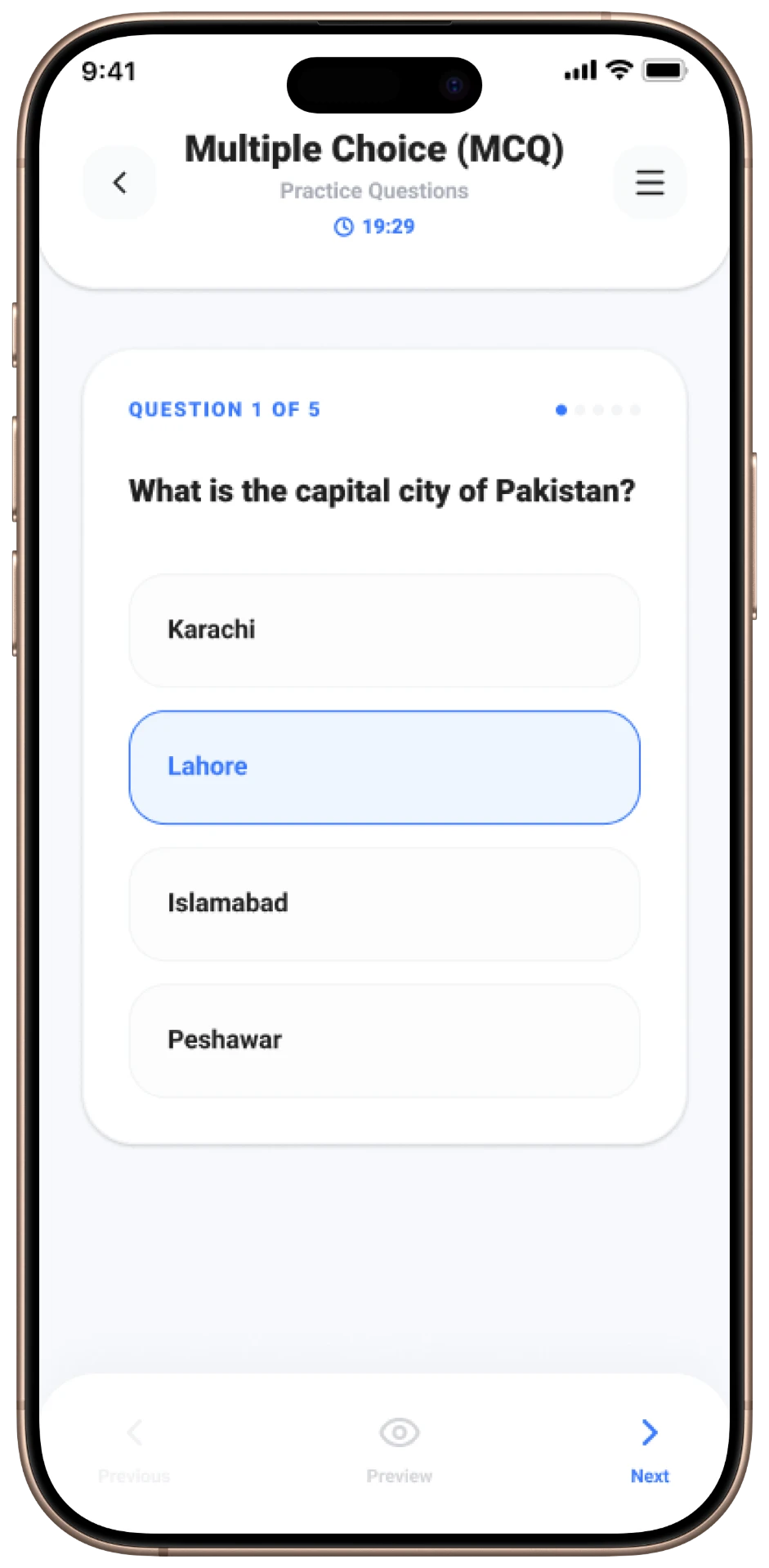 Step Schools mobile — MCQ Practice