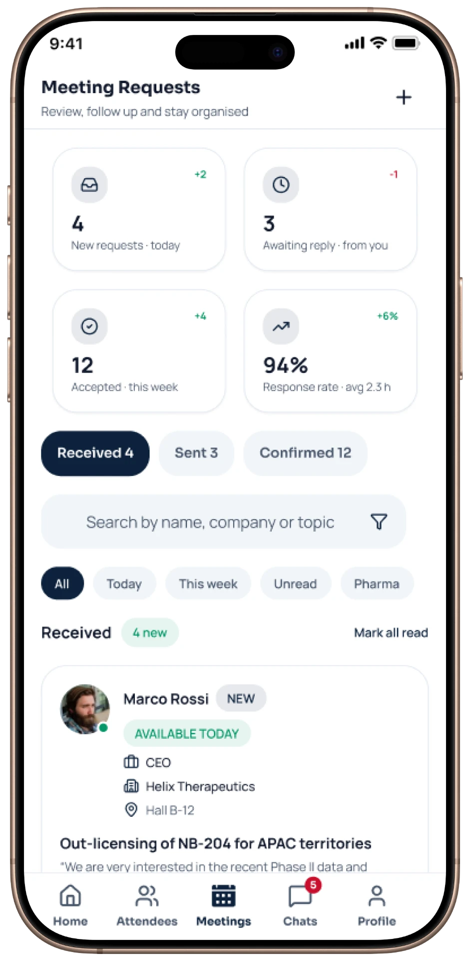 Conferia mobile — Requests