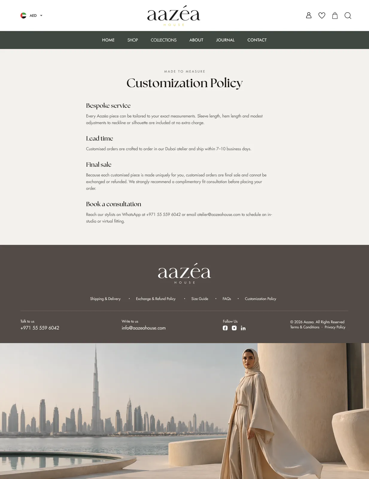 AAZEA — 18 — Customization Policy