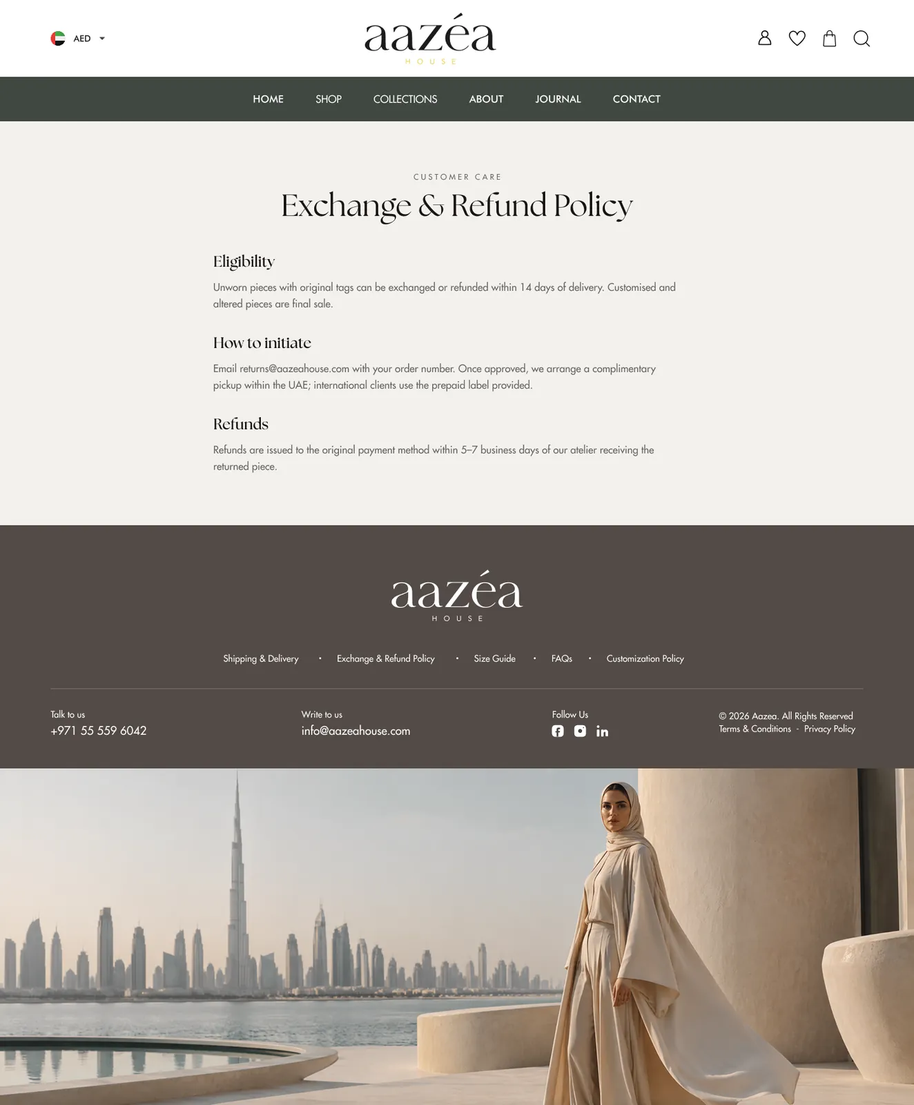 AAZEA — 17 — Exchange & Refund Policy