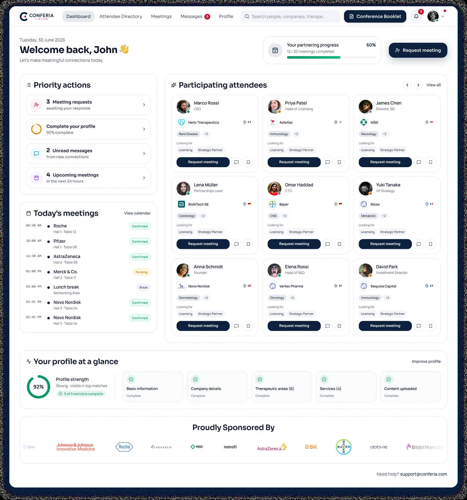 Conferia — Partnering Dashboard