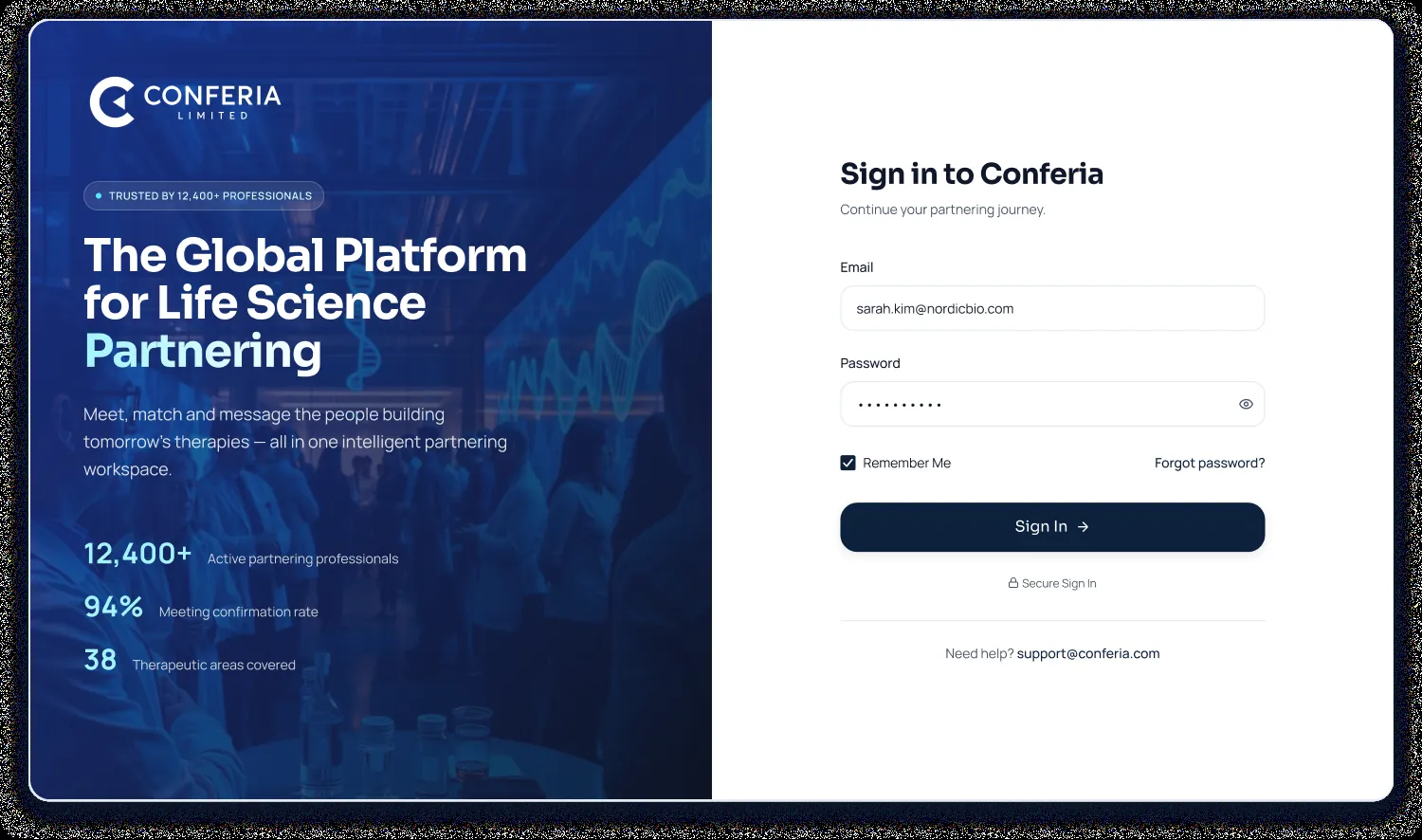Conferia — Sign In