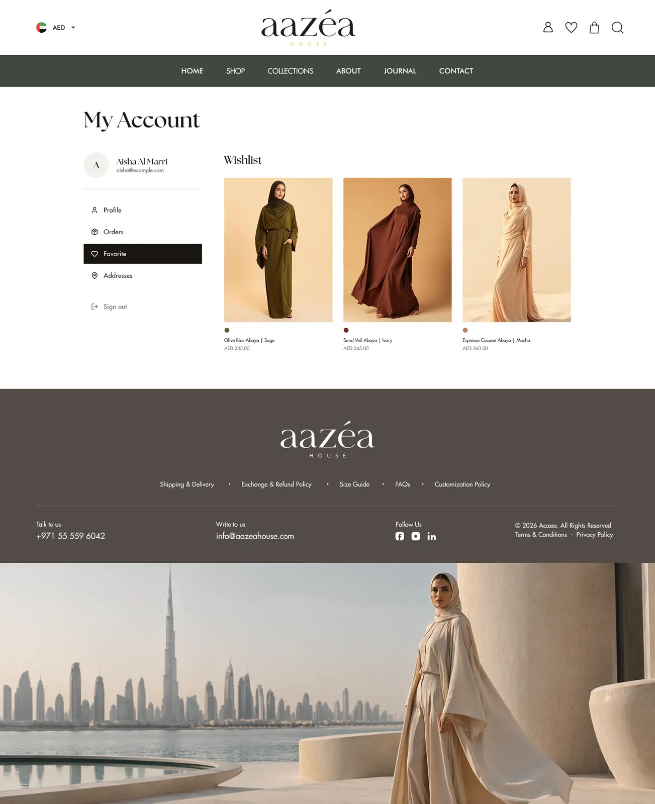 AAZEA — 11 — Account: Wishlist